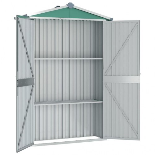 Haveskur i galvaniseret stål 116×45×175 cm - grøn