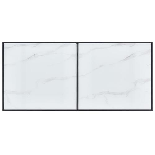 Spisebord 160 x 80 x 75 cm hærdet glas hvid