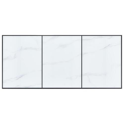 Spisebord 180 x 90 x 75 cm hærdet glas hvid