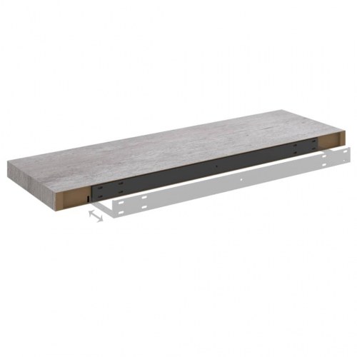Væghylder 2 stk. 80 × 23,5 × 3,8 cm i MDF - betongrå