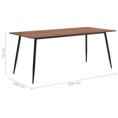 Spisebord 200 x 100 x 75 cm MDF brun