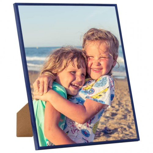 Billedrammer 5 stk. til væg eller bord 20x20 cm MDF blå