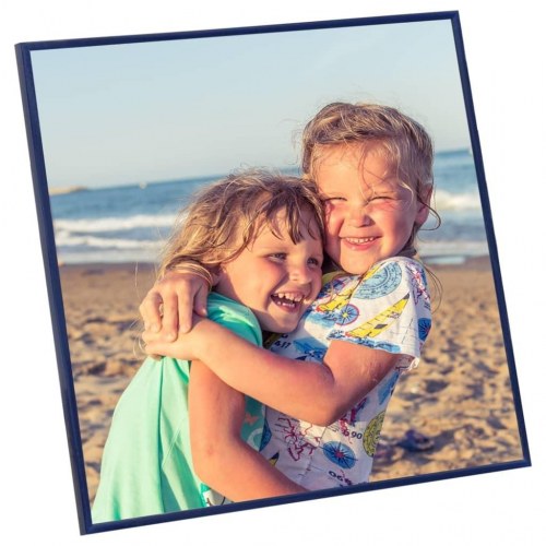 Billedrammer 5 stk. til væg eller bord 20x20 cm MDF blå