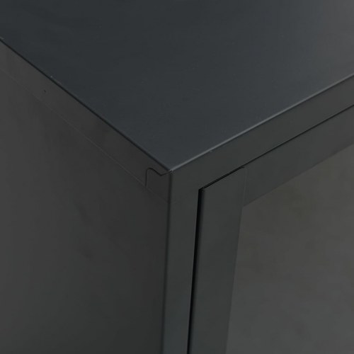 TV-skab i stål og glas - sort, 105 x 35 x 52 cm