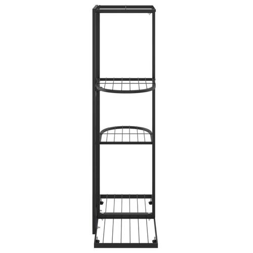 Blomsterstativ i 4 niveauer 43x22x76 cm metal sort