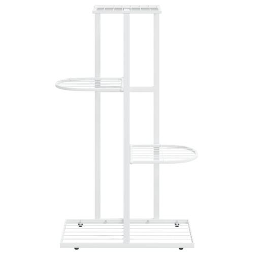 Blomsterstativ i 4 niveauer 43x22x76 cm metal hvid