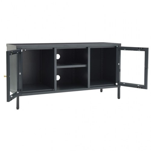 TV-skab i stål og glas 105 x 35 x 52 cm - antracitgrå