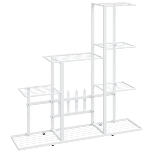 Blomsterstativ 94,5x25x88 cm metal hvid