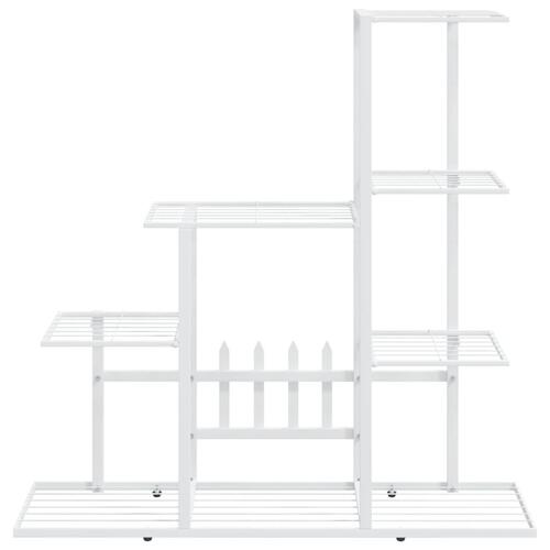 Blomsterstativ 94,5x25x88 cm metal hvid