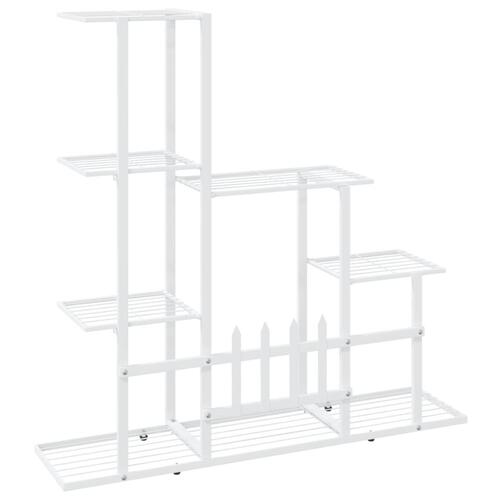 Blomsterstativ 94,5x25x88 cm metal hvid
