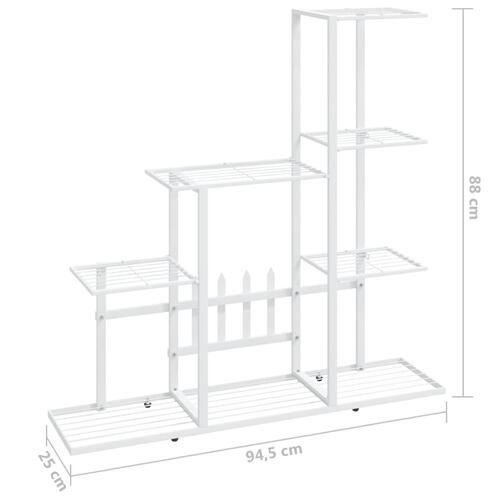 Blomsterstativ 94,5x25x88 cm metal hvid
