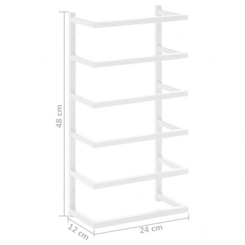 Håndklædeholder til væg 24 × 12 × 48 cm - stål, hvid