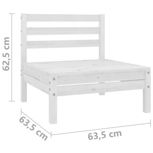 3082413 8 dele Have Lounge Sæt Hvid massiv fyrretræ (806593x2)