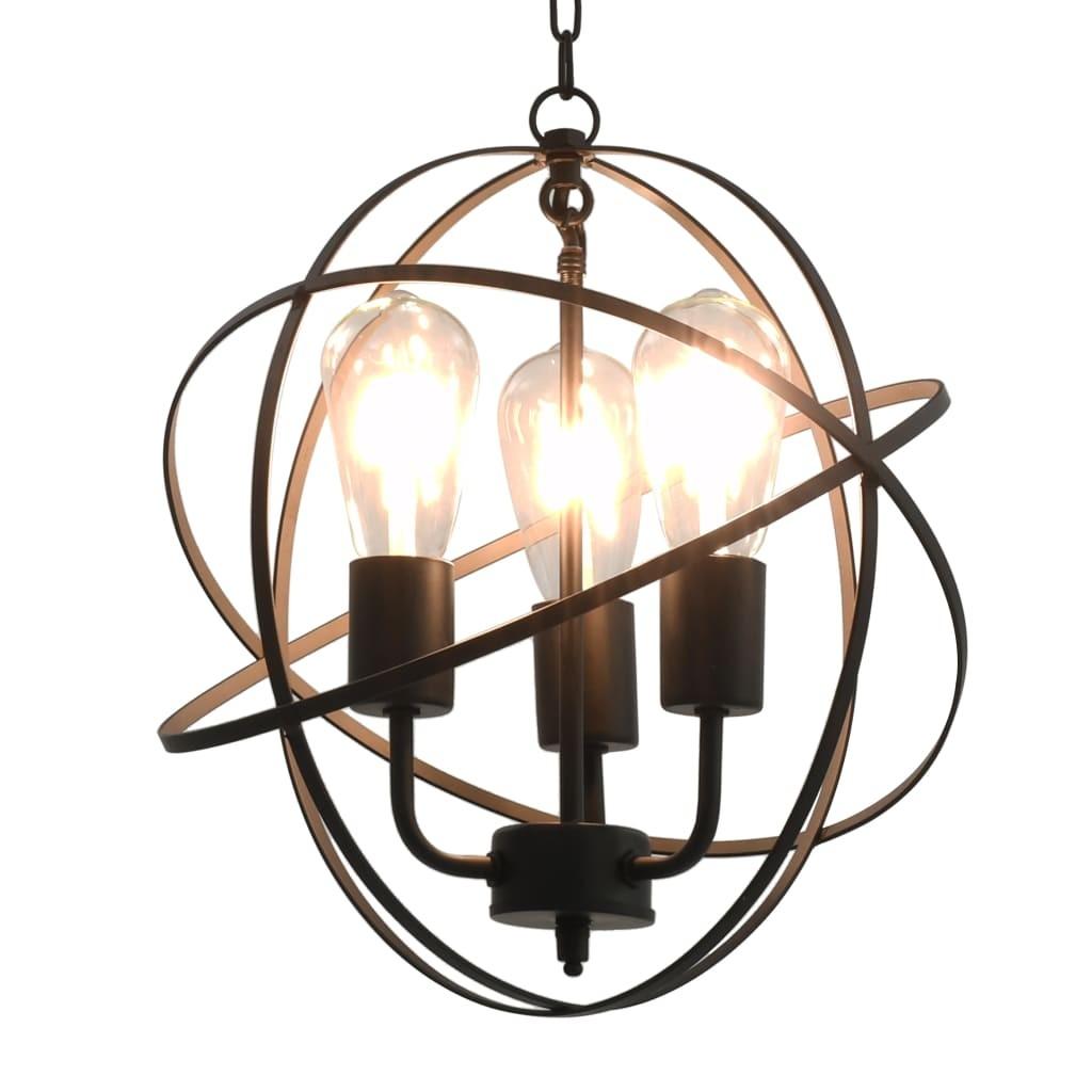 Billede af Hængelampe kugleformet 3 x E27-pærer sort