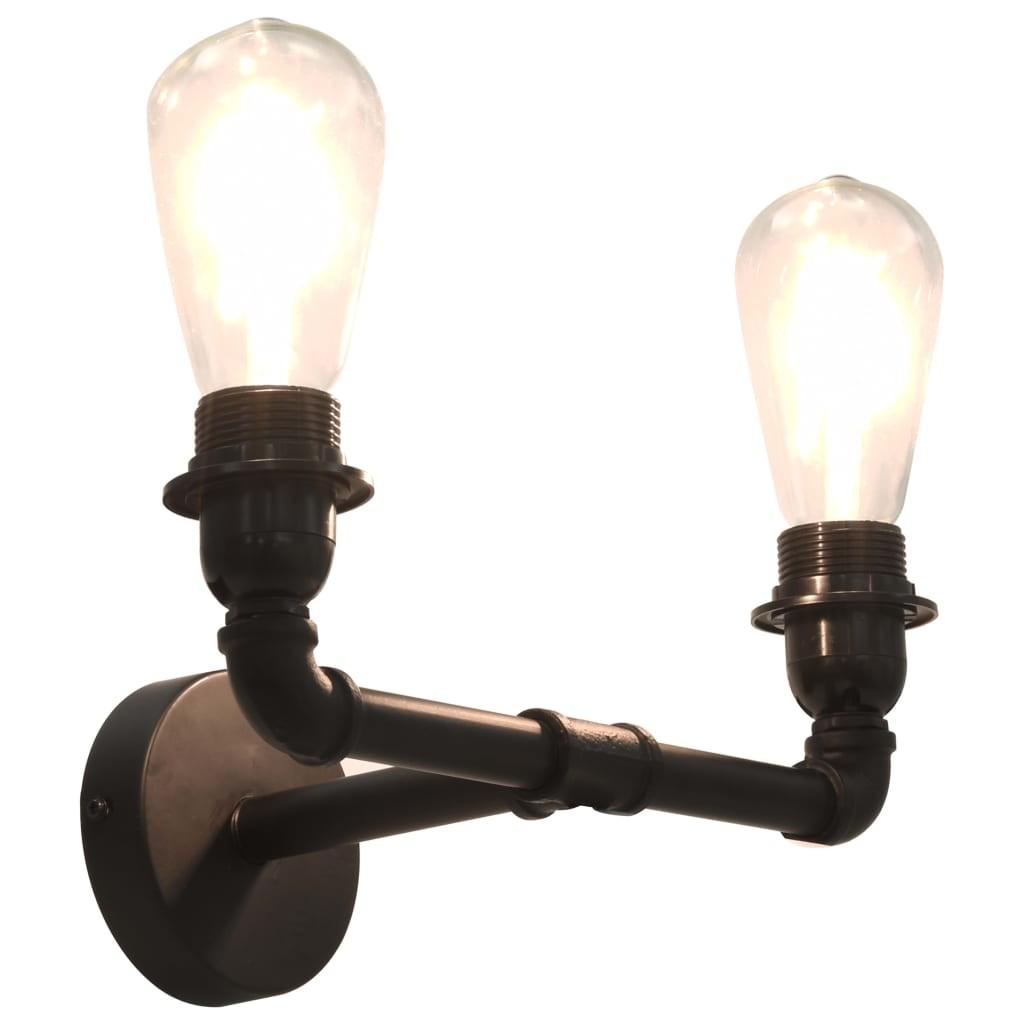2-vejs væglampe 2 x E27-pærer sort