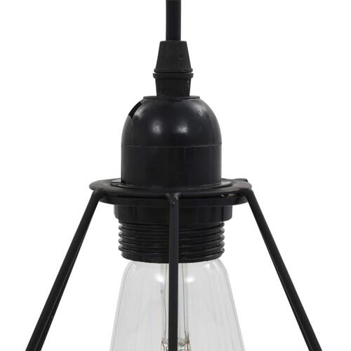 Loftlampe med diamantdesign 3 x E27-pærer sort