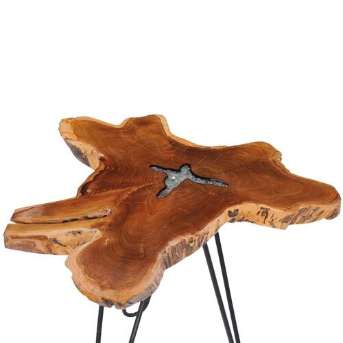 Sofabord 70 x 45 cm massiv teaktræ og polyresin