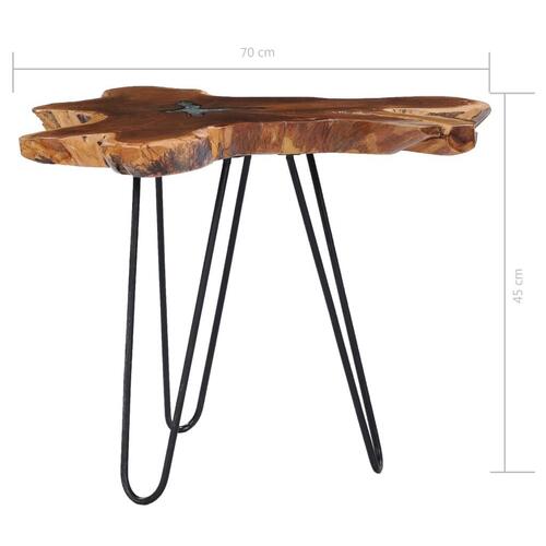Sofabord 70 x 45 cm massiv teaktræ og polyresin
