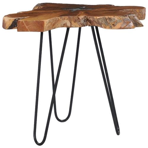 Sofabord 70 x 45 cm massiv teaktræ og polyresin