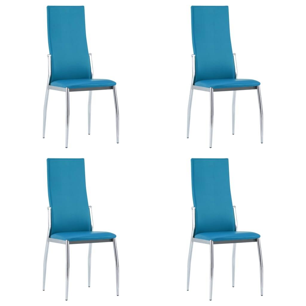 Spisebordsstole 4 stk. blå kunstlæder