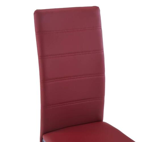Spisebordsstole med cantilever 2 stk. kunstlæder rød