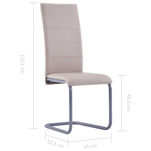 Spisebordsstole med cantilever 2 stk. kunstlæder cappuccino