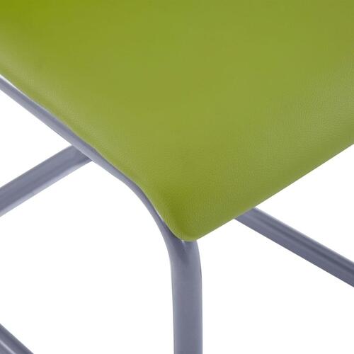 Spisebordsstole med cantilever 4 stk. kunstlæder grøn