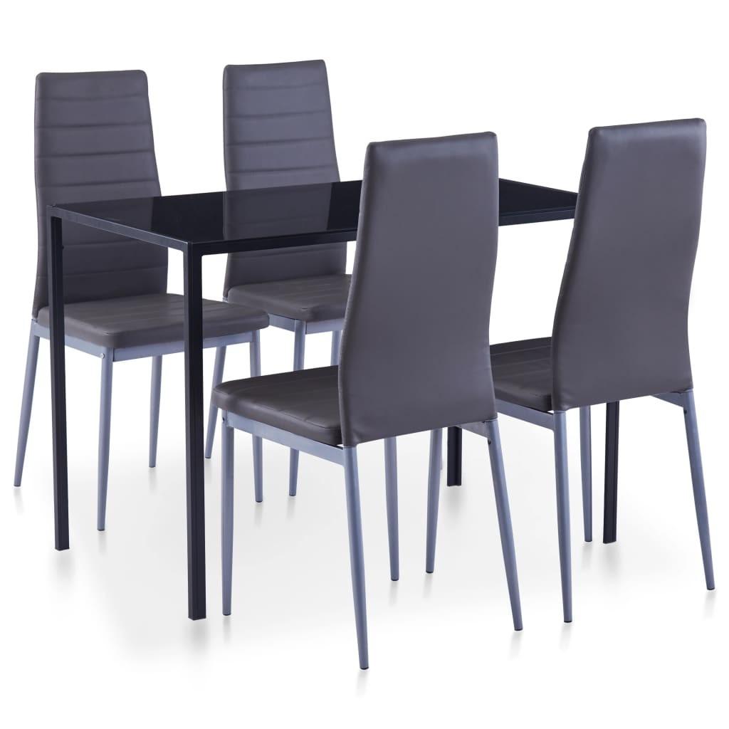 Spisebordssæt i 5 dele grå
