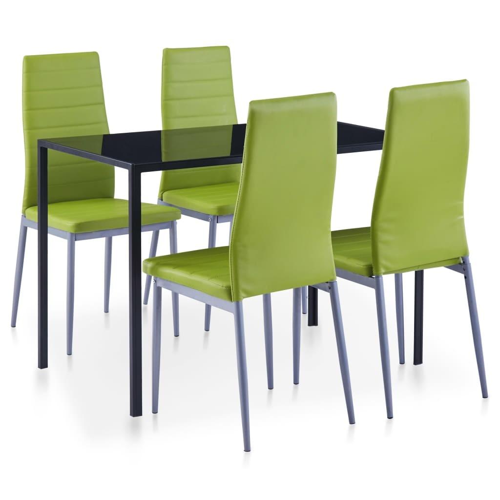 Spisebordssæt i 5 dele grøn