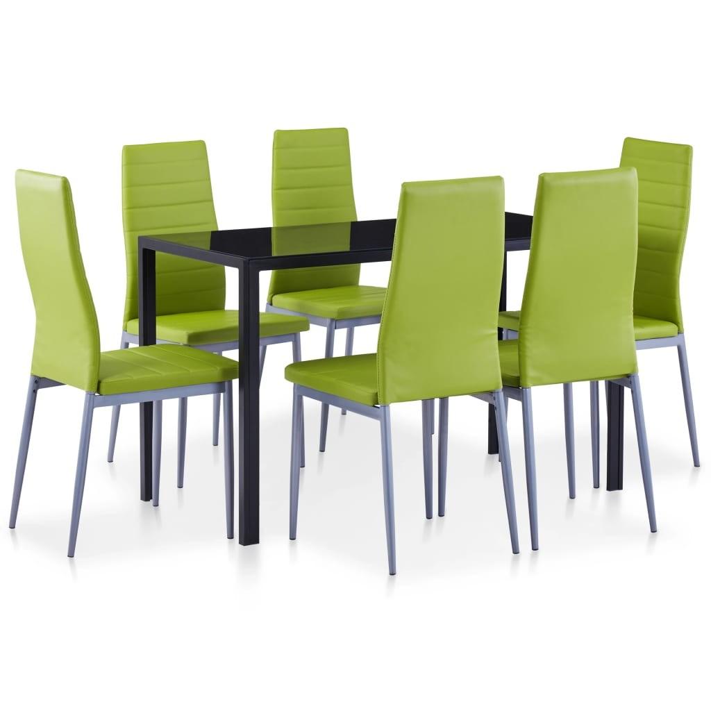 Spisebordssæt i 7 dele grøn