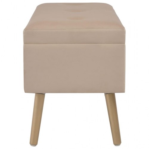 Bænk med opbevaringsrum 80 cm fløjl beige