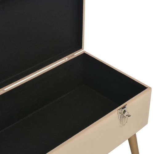 Bænk med opbevaringsrum 80 cm fløjl beige