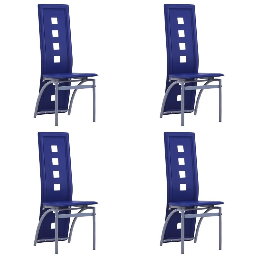 Spisebordsstole 4 stk. kunstlæder blå