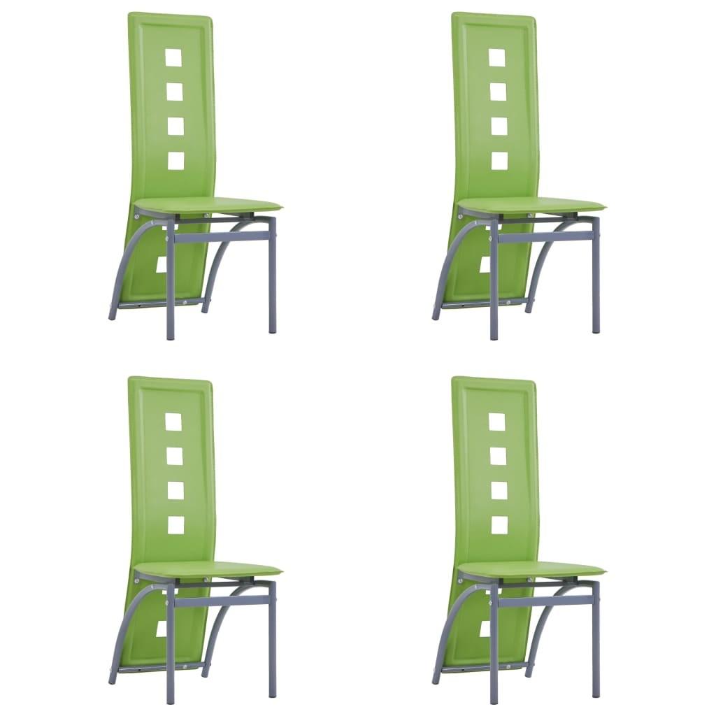 Spisebordsstole 4 stk. kunstlæder grøn