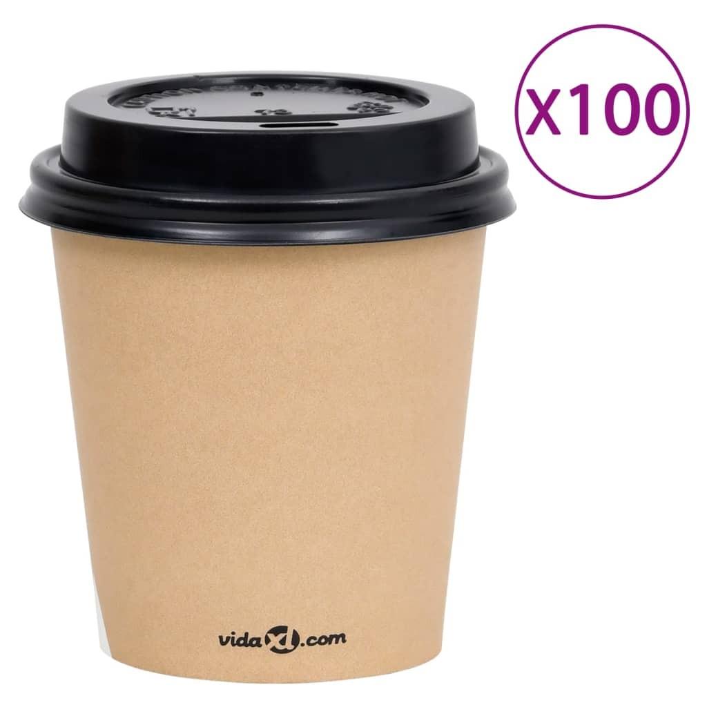 Papkrus med låg 100 stk. 200 ml brun