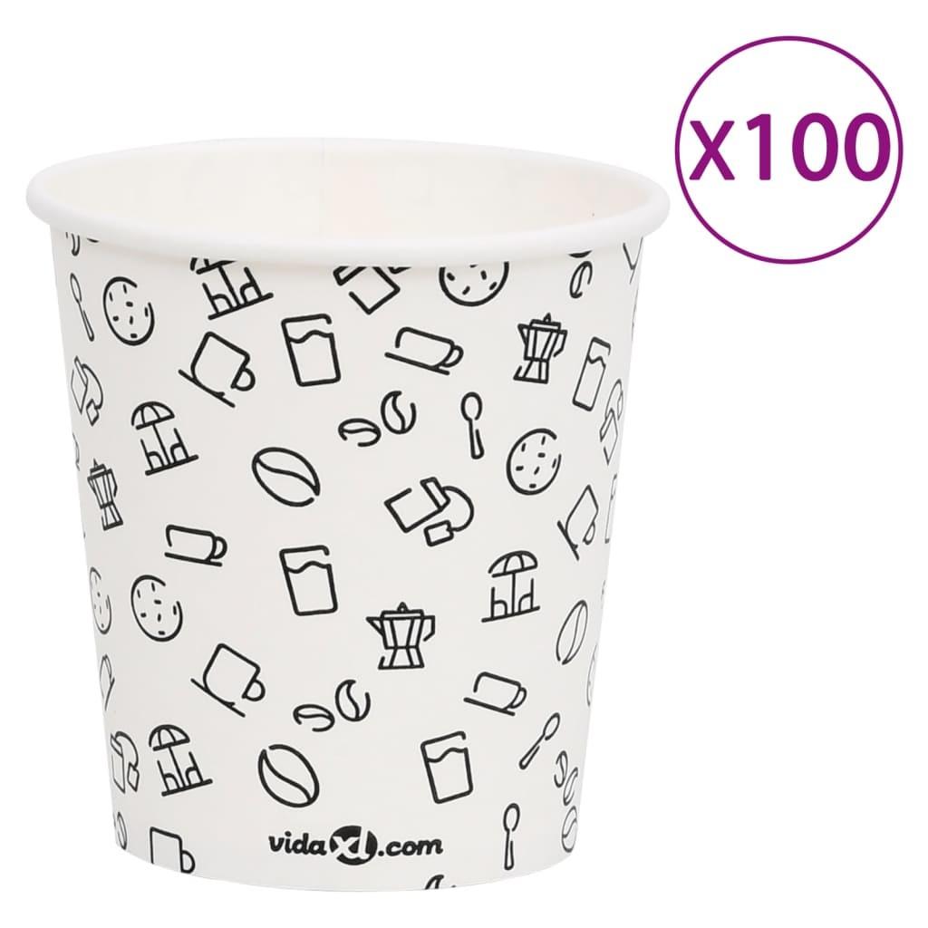 Papkrus 200 ml 100 stk. hvid og sort