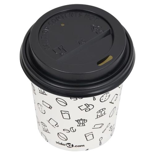 Papkrus med låg 100 stk. 200 ml hvid og sort