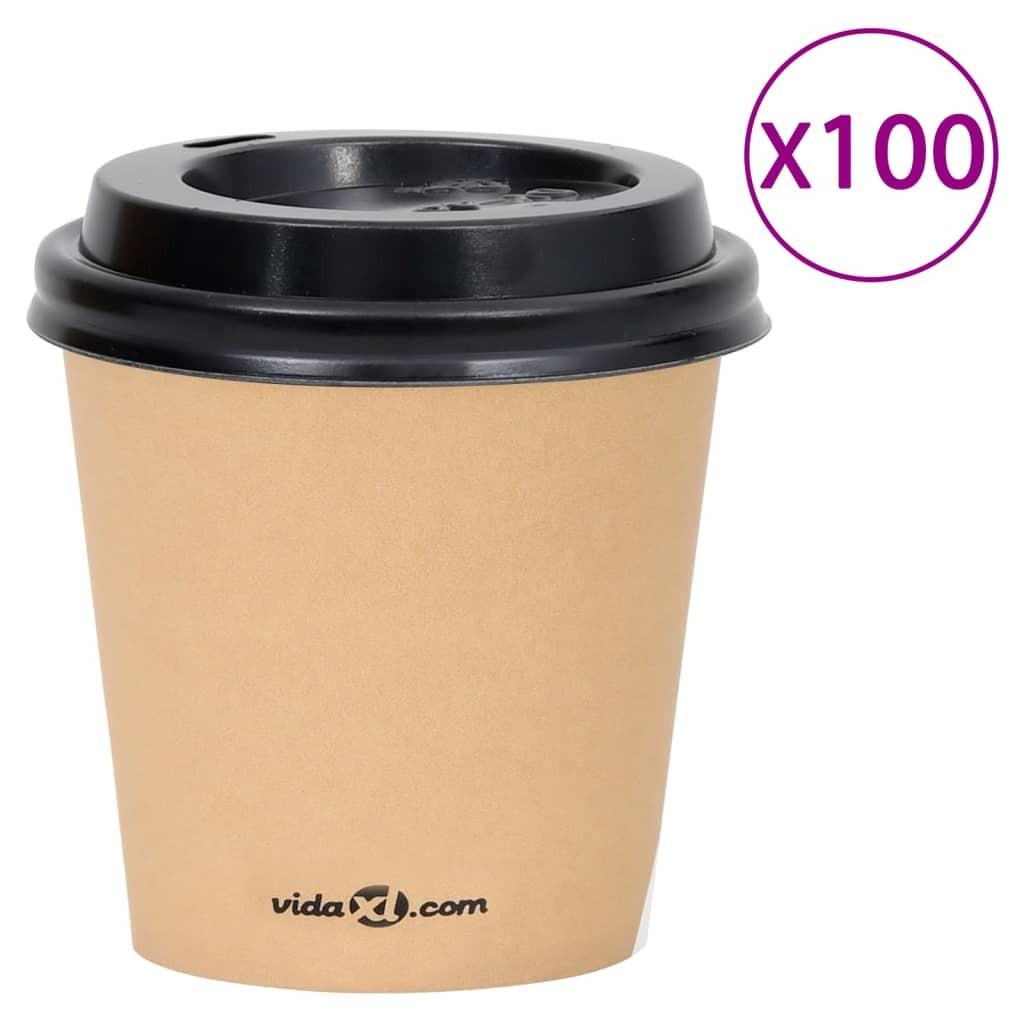 Papkrus med låg 100 stk. 120 ml brun