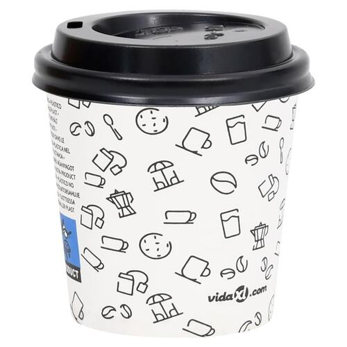 Papkrus med låg 100 stk. 120 ml hvid og sort