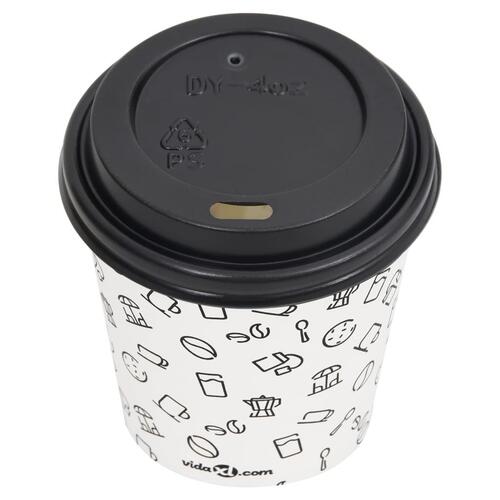 Papkrus med låg 100 stk. 120 ml hvid og sort