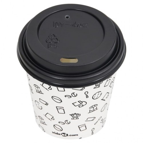 Papkrus med låg 250 stk. 120 ml hvid og sort