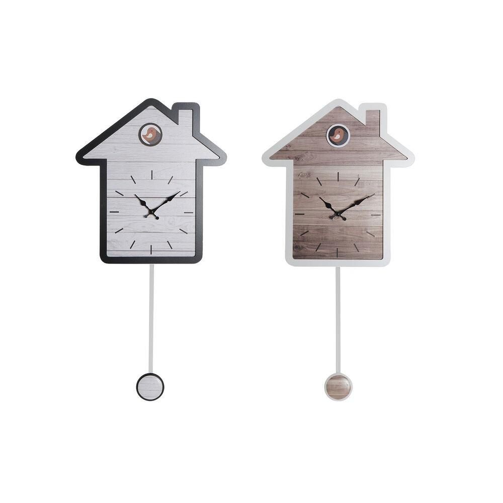 Vægur 32 X 5 X 56 Cm Natur Hvid Plastik Hus Træ Mdf 2 Enheder