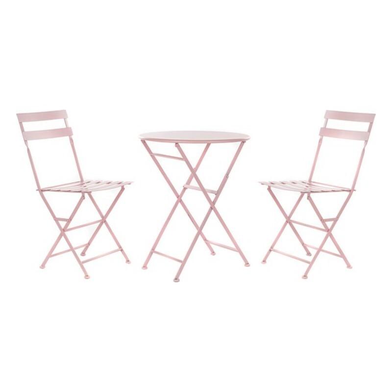 Spisebordsæt Med 2 Stole Mb 177410 Pink 60 X 60 X 75 Cm 3 Stk