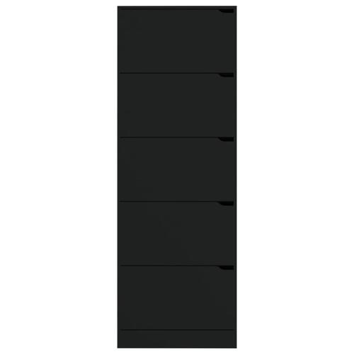 Skoskab med 5 låger 59x24x167 cm spånplade sort