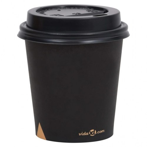 Papkrus med låg 100 stk. 200 ml sort