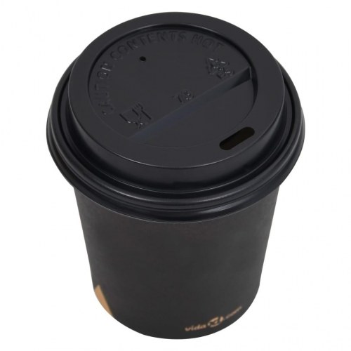 Papkrus med låg 100 stk. 200 ml sort