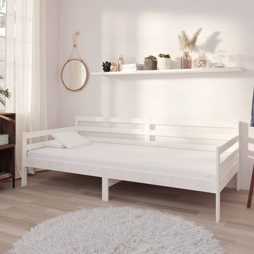 Daybed 90x200 cm massivt fyrretræ hvid
