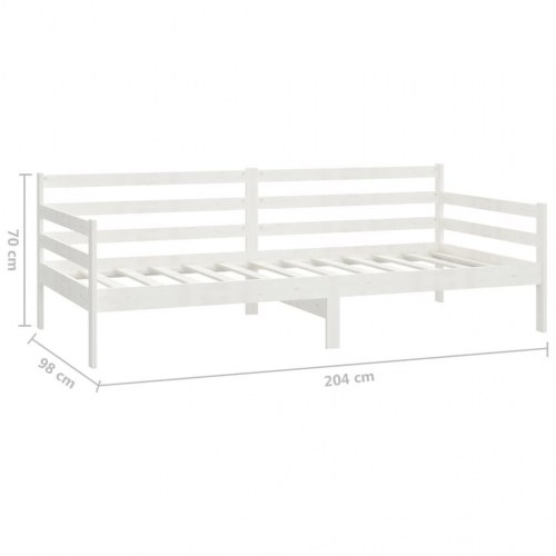 Daybed 90x200 cm massivt fyrretræ hvid