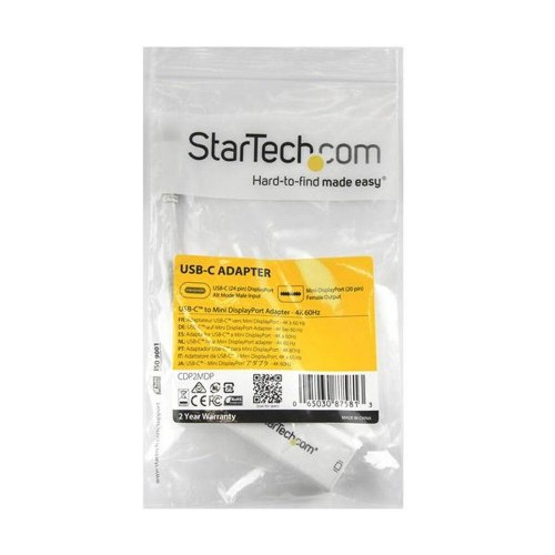 USB-C til Mini DisplayPort adapter StarTech CDP2MDP - Hvid - 4K Ultra HD