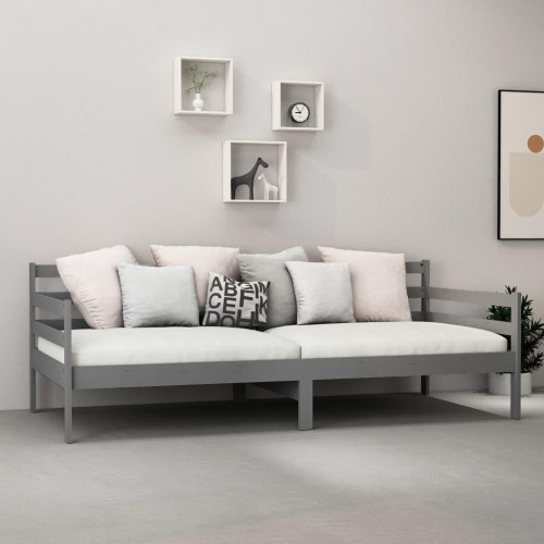 Daybed 90×200 cm i massivt fyrretræ - grå sengeramme